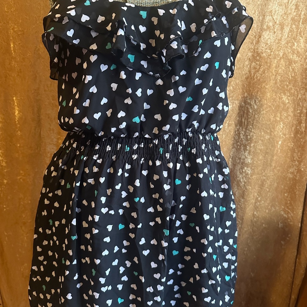Heart-print mini dress